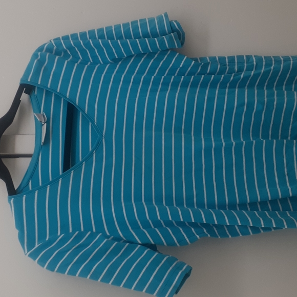 2 Chico’s Blue  Color  stripe Tees Size 1 & St John Bay Tie Dye - Picture 3 of 10